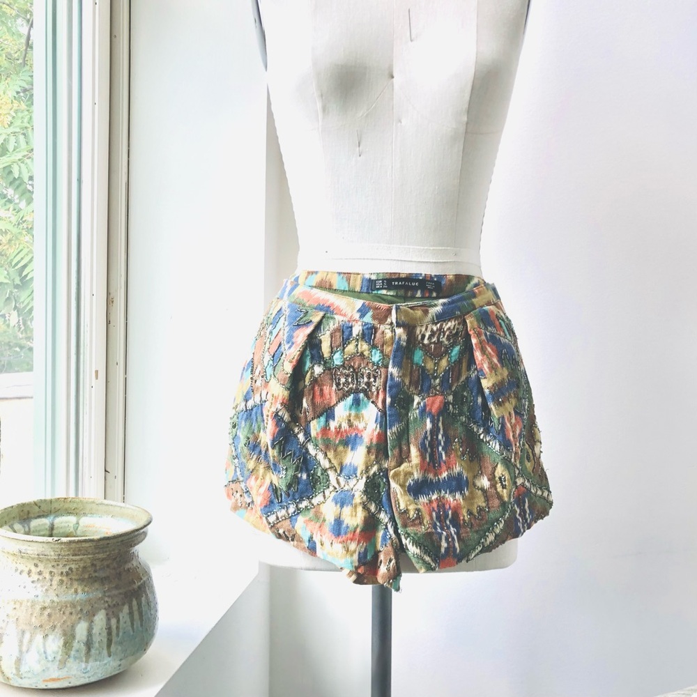 Zara beaded multi color iikat dress shorts